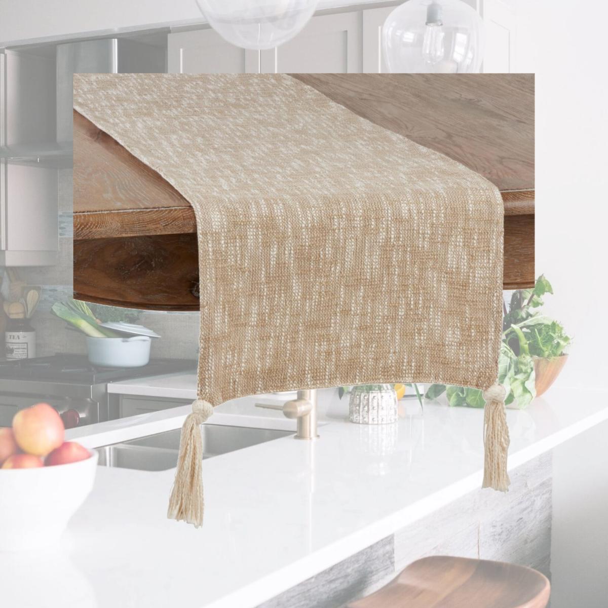 Picture of Saro Lifestyle 329.N1672B 16 x 72 in. Solid Tasseled Table Runner, Natural