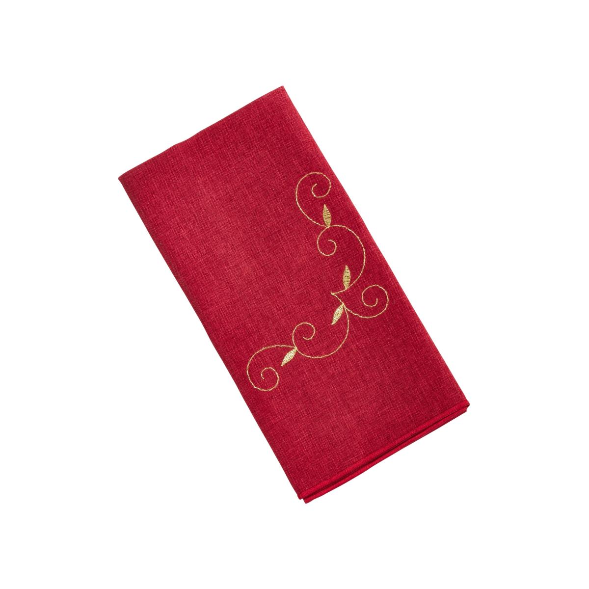 Picture of Saro Lifestyle 2212.BU20S 20 x 20 in. Embroidered Holiday Napkins, Burgundy - Set of 4