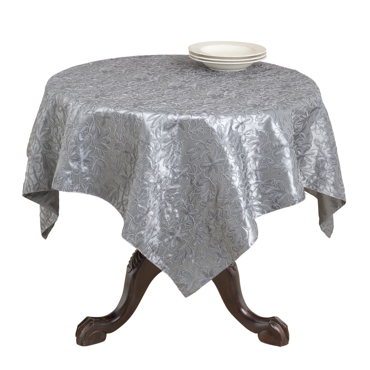 UPC 789323245694 product image for 92010.PW50S 50 in. Toscana Square Cord Embroidery Table Linens - Pewter | upcitemdb.com