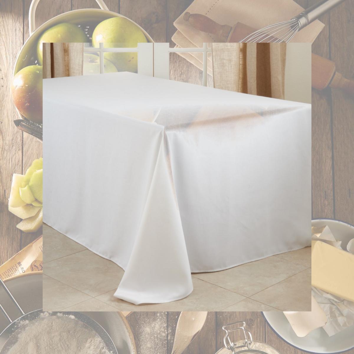 Picture of Saro Lifestyle 321.W90108B 90 x 108 in. Casual Design Everyday Tablecloth, White