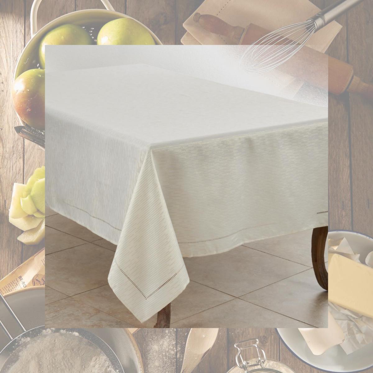 Picture of Saro Lifestyle 4009.I65120B 65 x 120 in. Hemstitched Design Tablecloth, Ivory