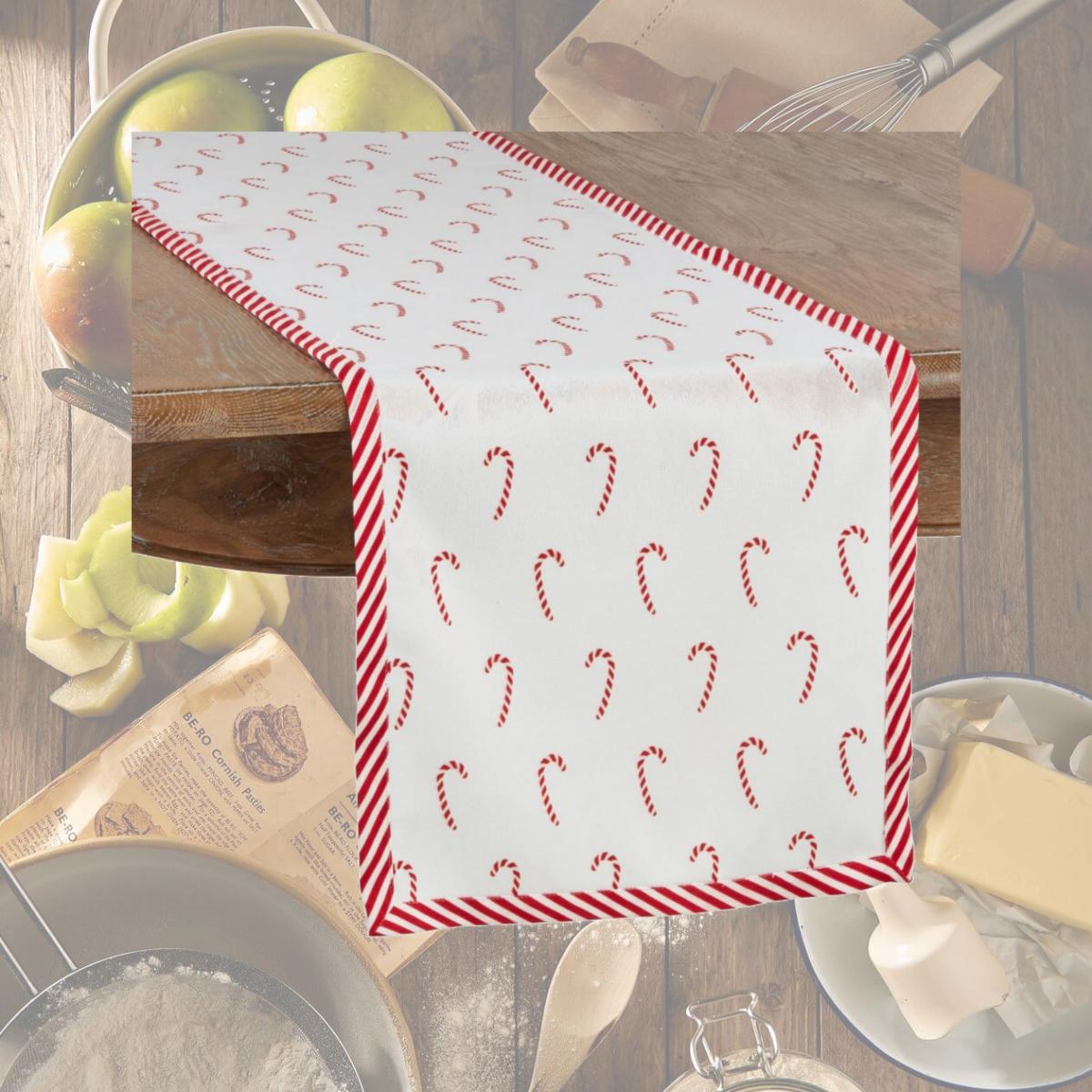 Picture of Saro Lifestyle 2198.R1672B 16 x 72 in. Candy Cane Print Table Runner