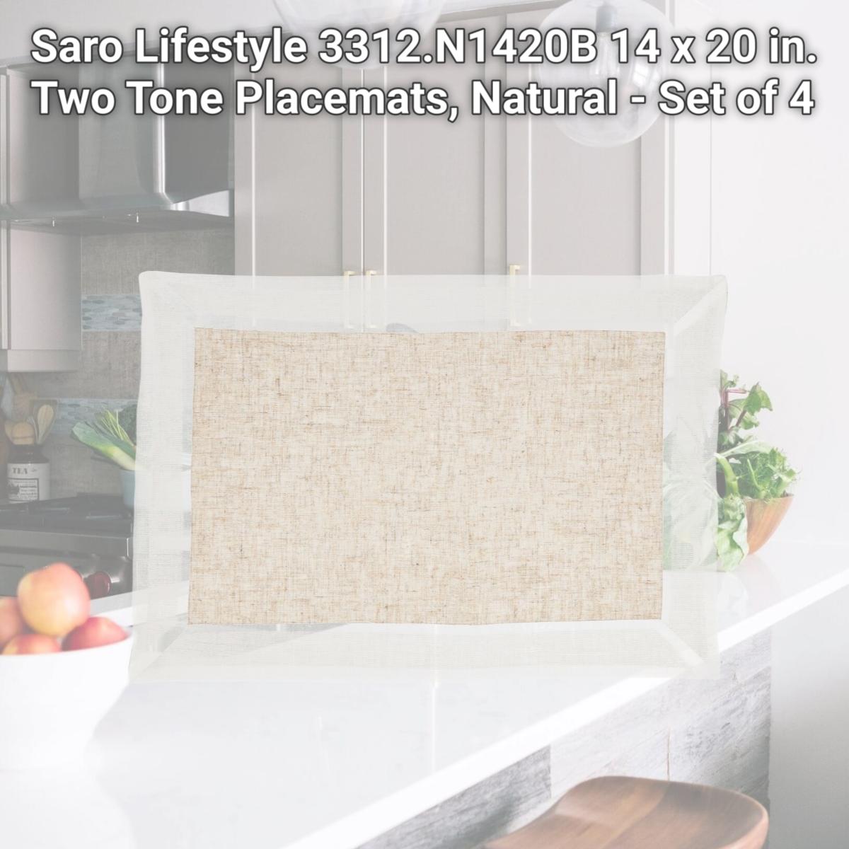 Picture of Saro Lifestyle 3312.N1420B 14 x 20 in. Two Tone Placemats, Natural - Set of 4
