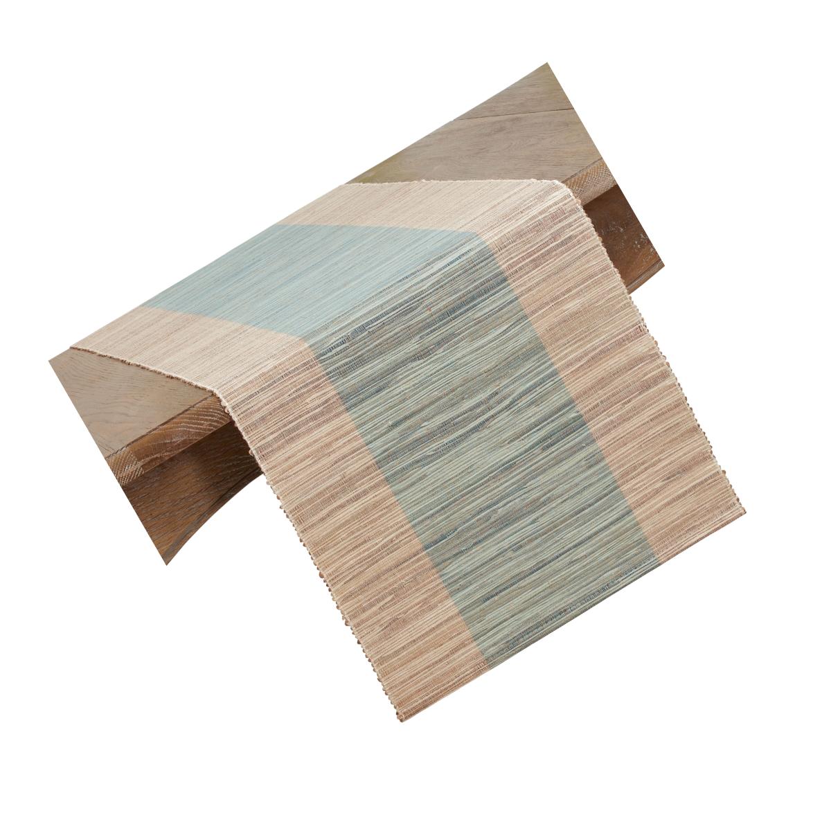 Picture of Saro Lifestyle 228.TQ1672B 16 x 72 in. Shimmering Banded Table Runner, Turquoise