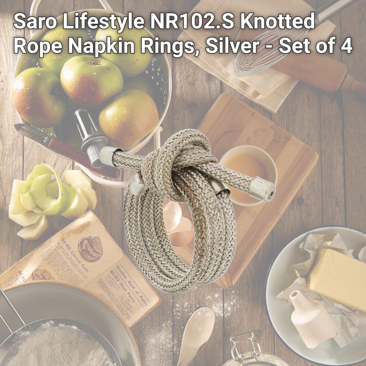 Picture of Saro Lifestyle NR102.S Knotted Rope Napkin Rings, Silver - Set of 4