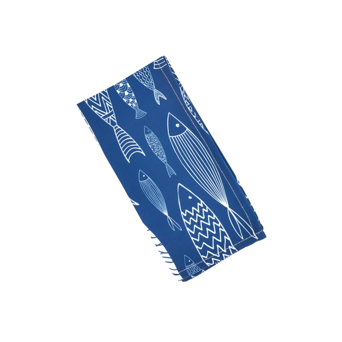 Picture of Saro Lifestyle 3347.NB20S 20 in. Fish Design Table Napkins, Navy Blue - Set of 4