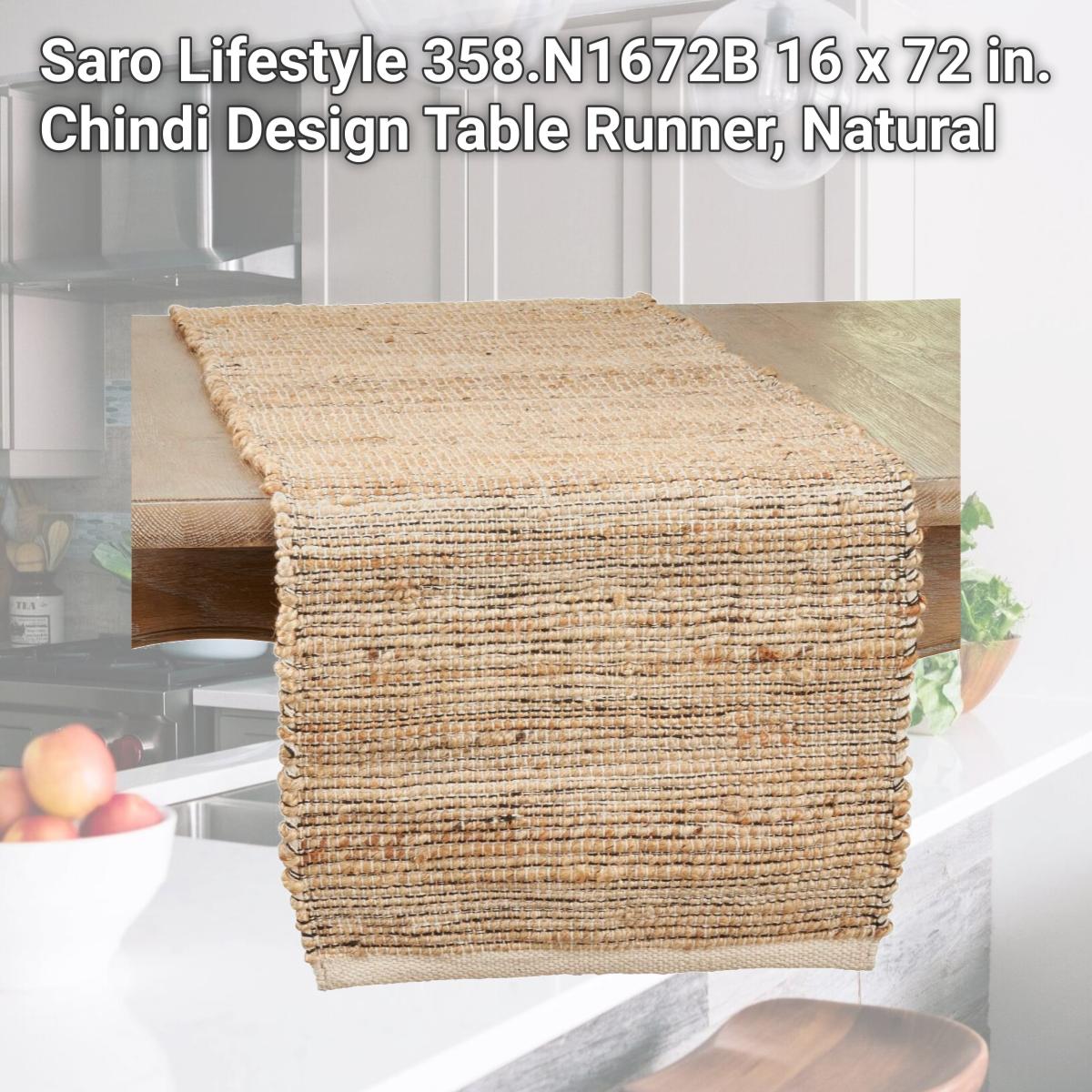 Picture of Saro Lifestyle 358.N1672B 16 x 72 in. Chindi Design Table Runner, Natural