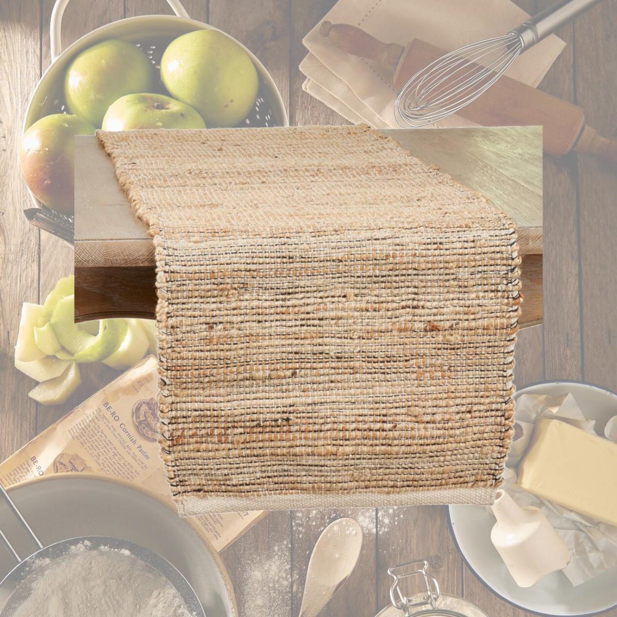 Picture of Saro Lifestyle 358.N1672B 16 x 72 in. Chindi Design Table Runner, Natural