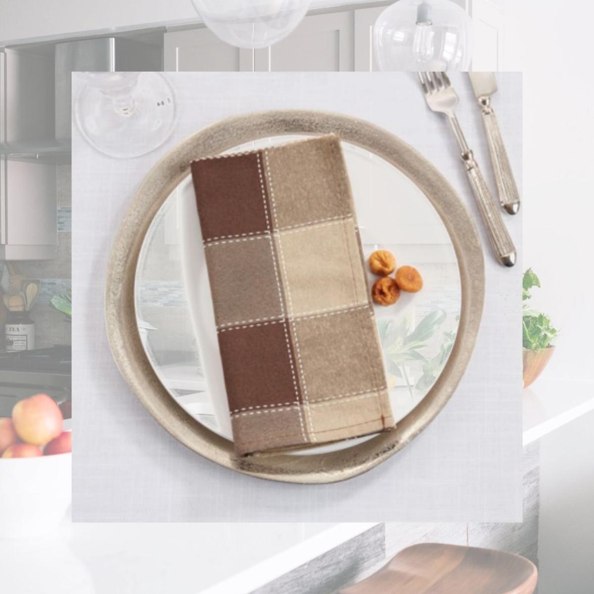 Picture of Saro Lifestyle 8571.MC20S 20 x 20 in. Stitched Plaid Table Napkins, Multi Color - Set of 4