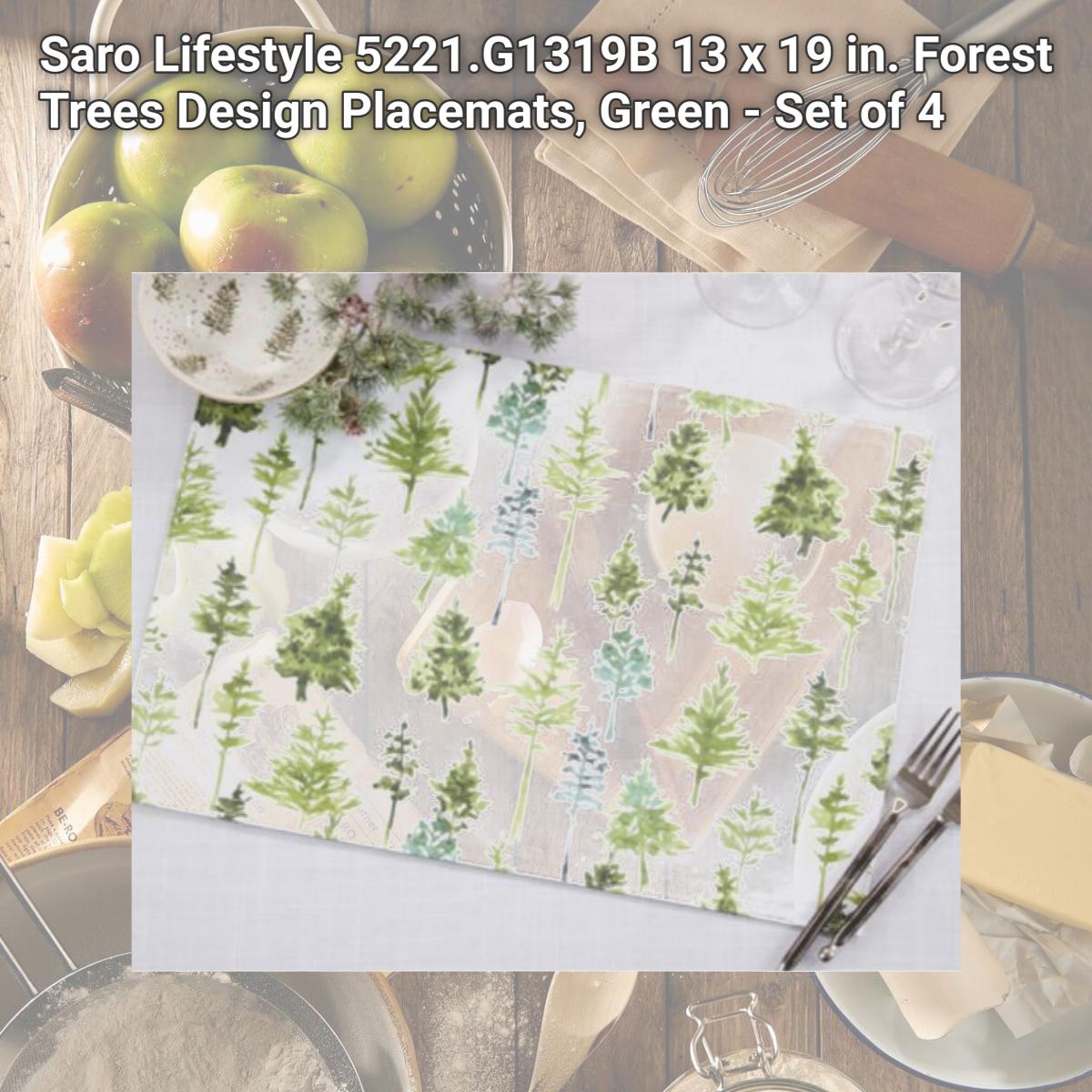 Picture of Saro Lifestyle 5221.G1319B 13 x 19 in. Forest Trees Design Placemats, Green - Set of 4