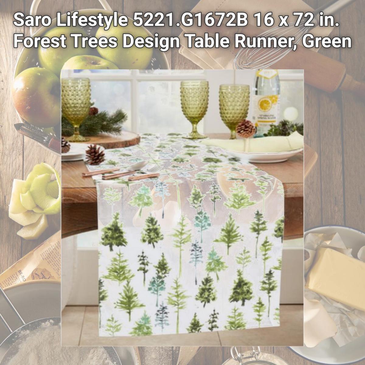 Picture of Saro Lifestyle 5221.G1672B 16 x 72 in. Forest Trees Design Table Runner, Green