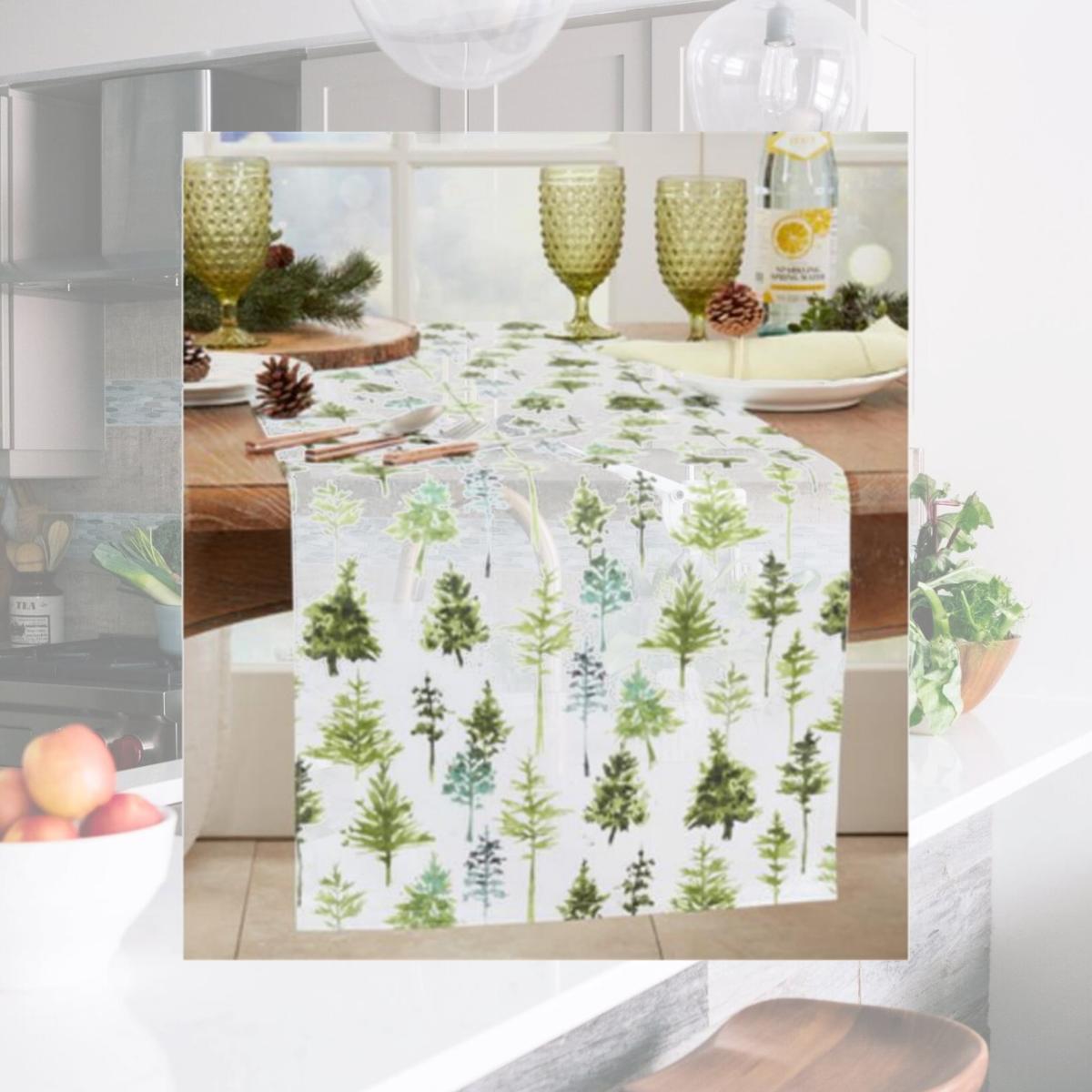 Picture of Saro Lifestyle 5221.G1672B 16 x 72 in. Forest Trees Design Table Runner, Green
