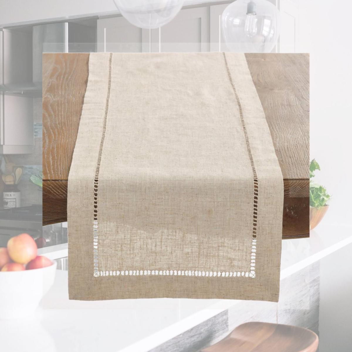 Picture of Saro Lifestyle 731.N1636B 16 x 36 in. Hemstitched Plain Table Runner, Multi Color