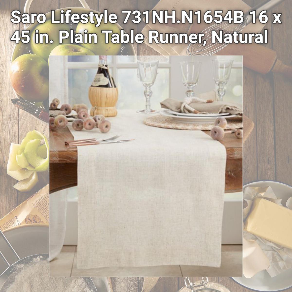 Picture of Saro Lifestyle 731NH.N1654B 16 x 45 in. Plain Table Runner, Natural