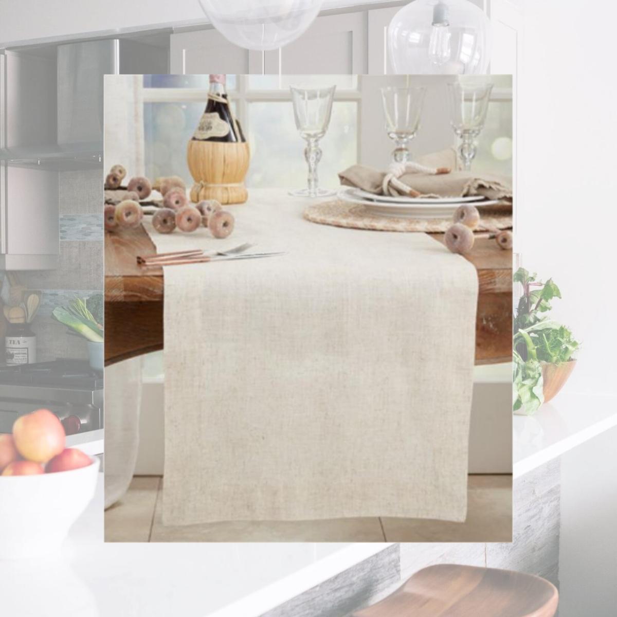 Picture of Saro Lifestyle 731NH.N1654B 16 x 45 in. Plain Table Runner, Natural
