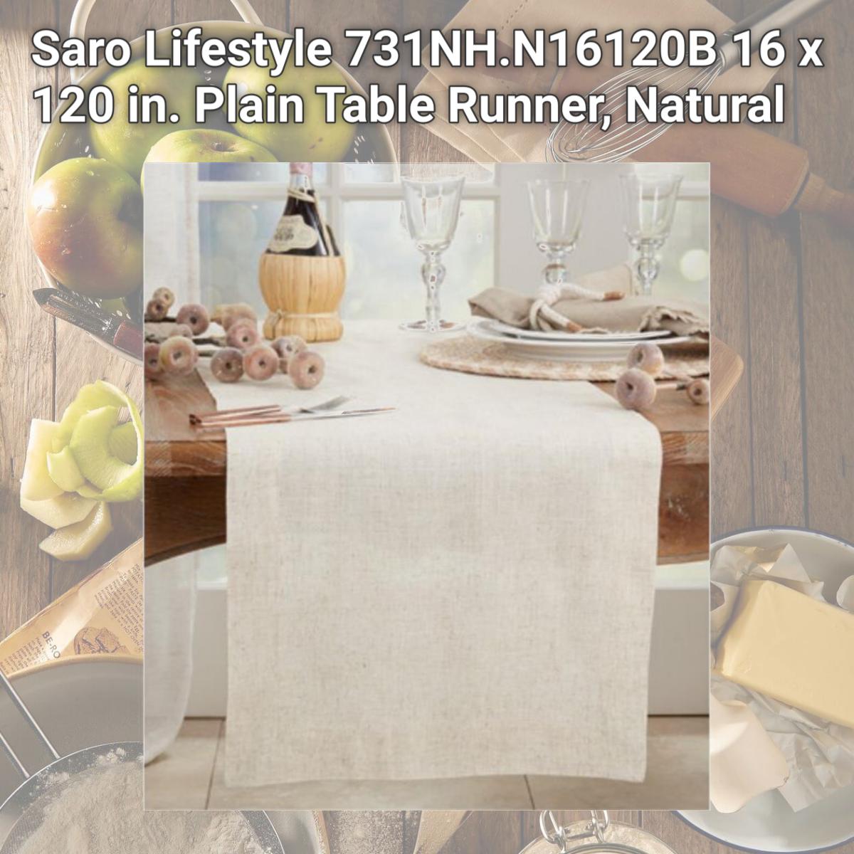 Picture of Saro Lifestyle 731NH.N16120B 16 x 120 in. Plain Table Runner, Natural