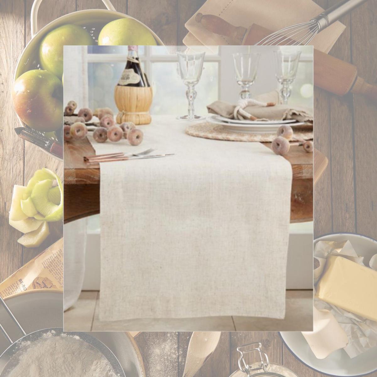 Picture of Saro Lifestyle 731NH.N16120B 16 x 120 in. Plain Table Runner, Natural