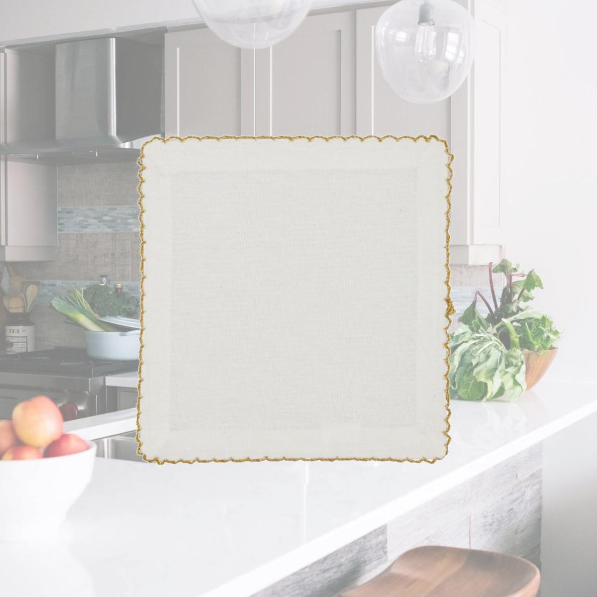 Picture of Saro Lifestyle 1442.GL6S 6 in. Whip Stitched Table Napkin, Gold - Set of 4