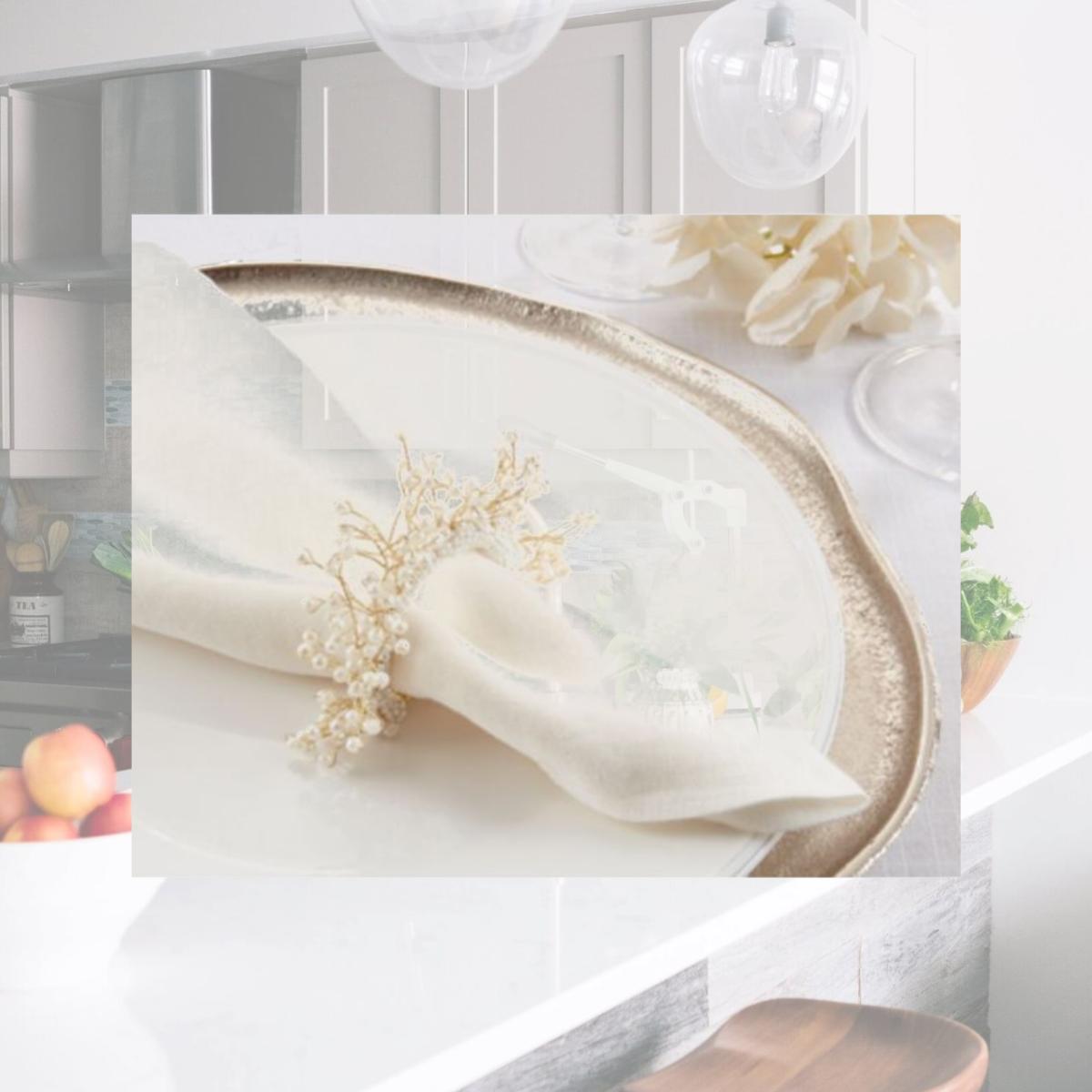 Picture of Saro Lifestyle NR407.I 4.5 x 3.5 in. Pearl Crown Napkin Rings, Ivory - Set of 4