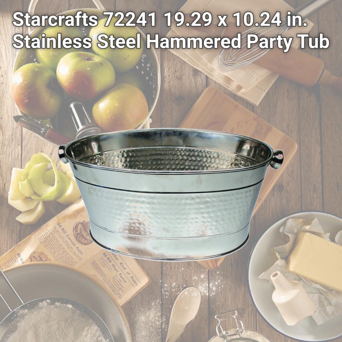 Picture of Starcrafts 72241 19.29 x 10.24 in. Stainless Steel Hammered Party Tub