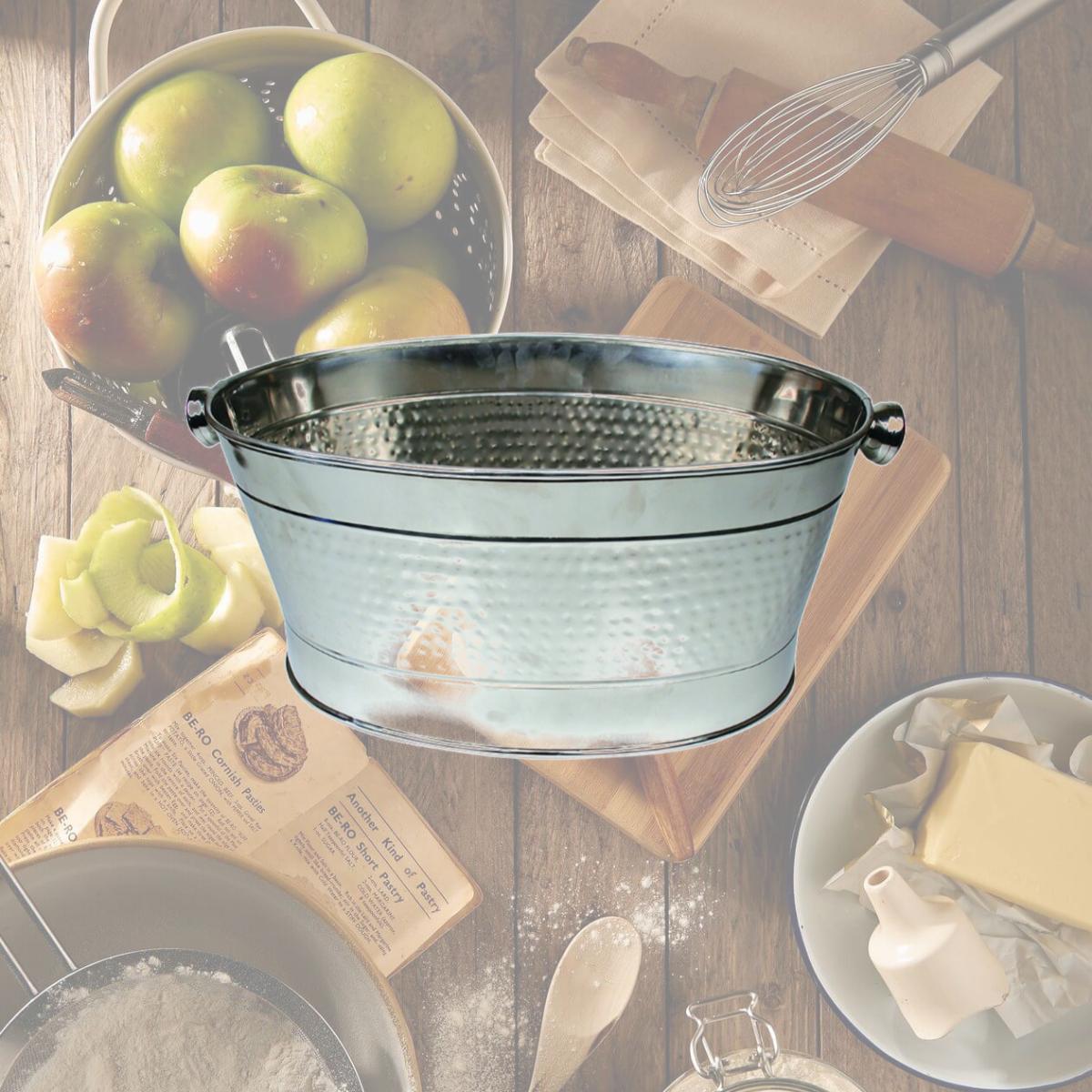 Picture of Starcrafts 72241 19.29 x 10.24 in. Stainless Steel Hammered Party Tub