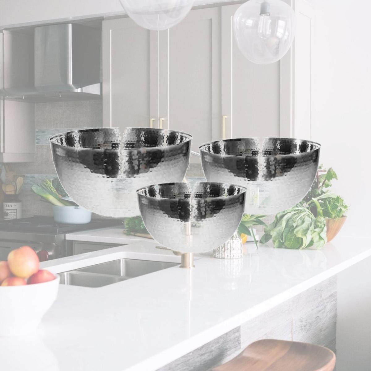 Picture of Starcrafts 92297 Stainless Steel Hammered Bowl Set, 3 Piece