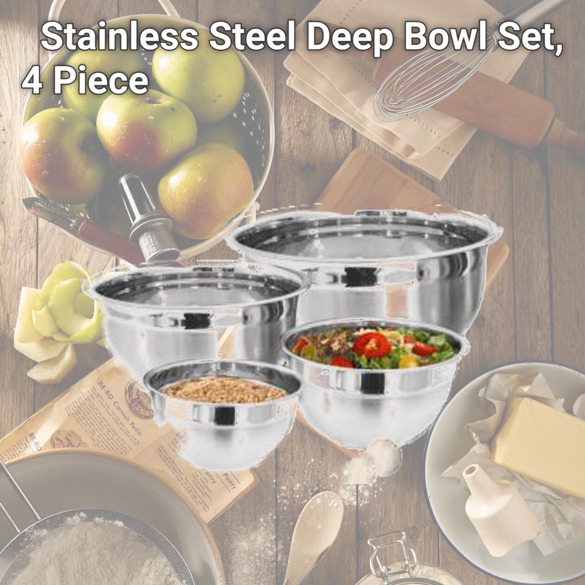 Picture of Starcrafts 92364 Stainless Steel Deep Bowl Set, 4 Piece