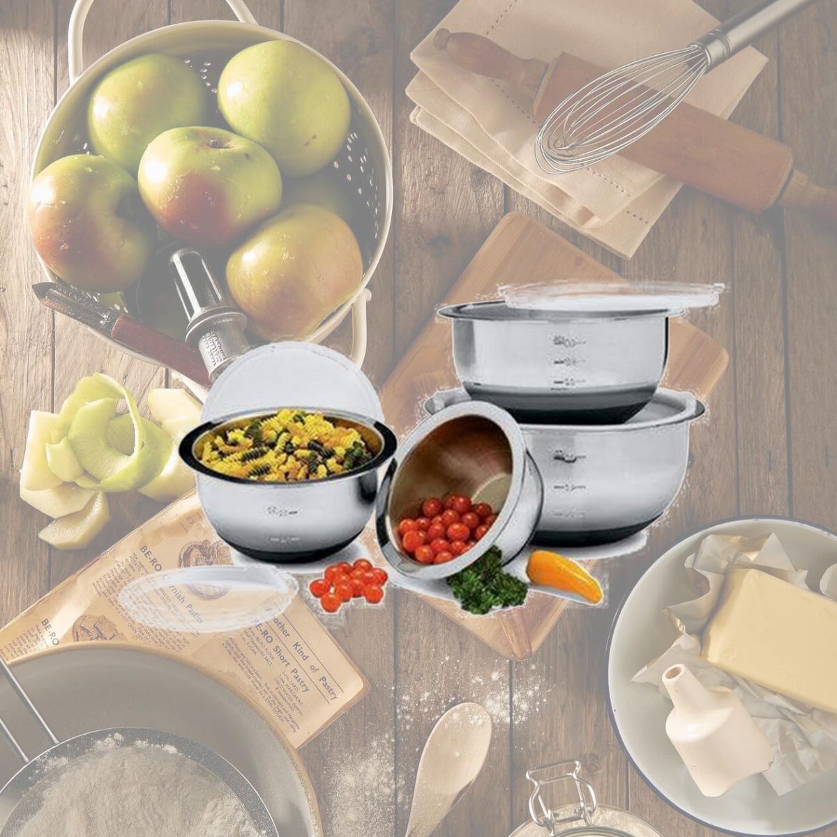 Picture of StarCrafts 82082 Stainless Steel Anti Skid Deep Mixing Bowl Set - 8 Piece