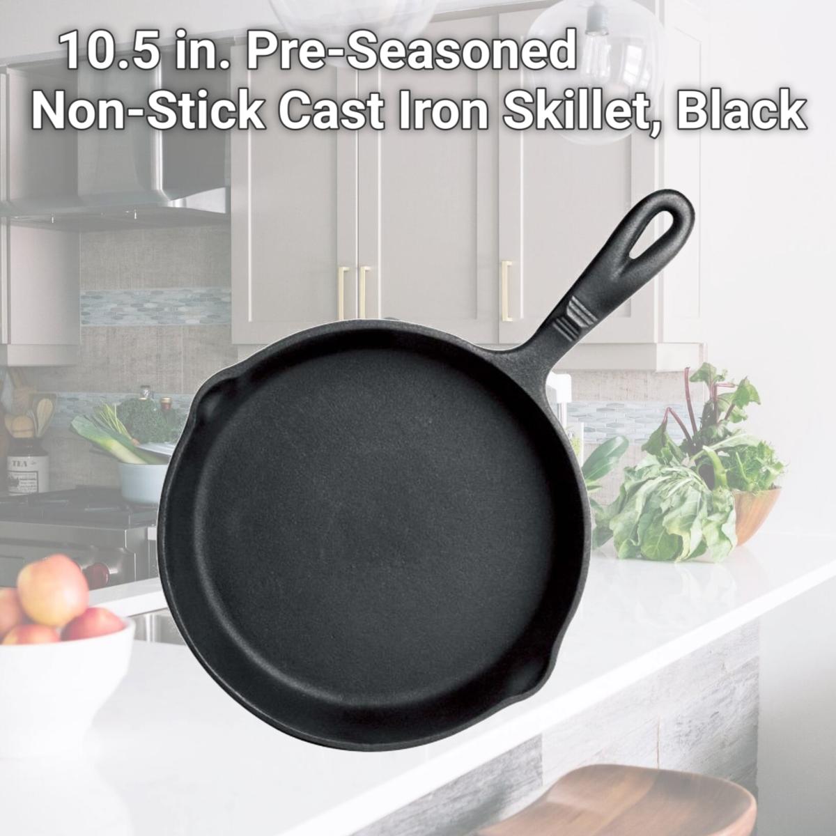 Picture of StarCrafts PS175 10.5 in. Pre-Seasoned Non-Stick Cast Iron Skillet, Black