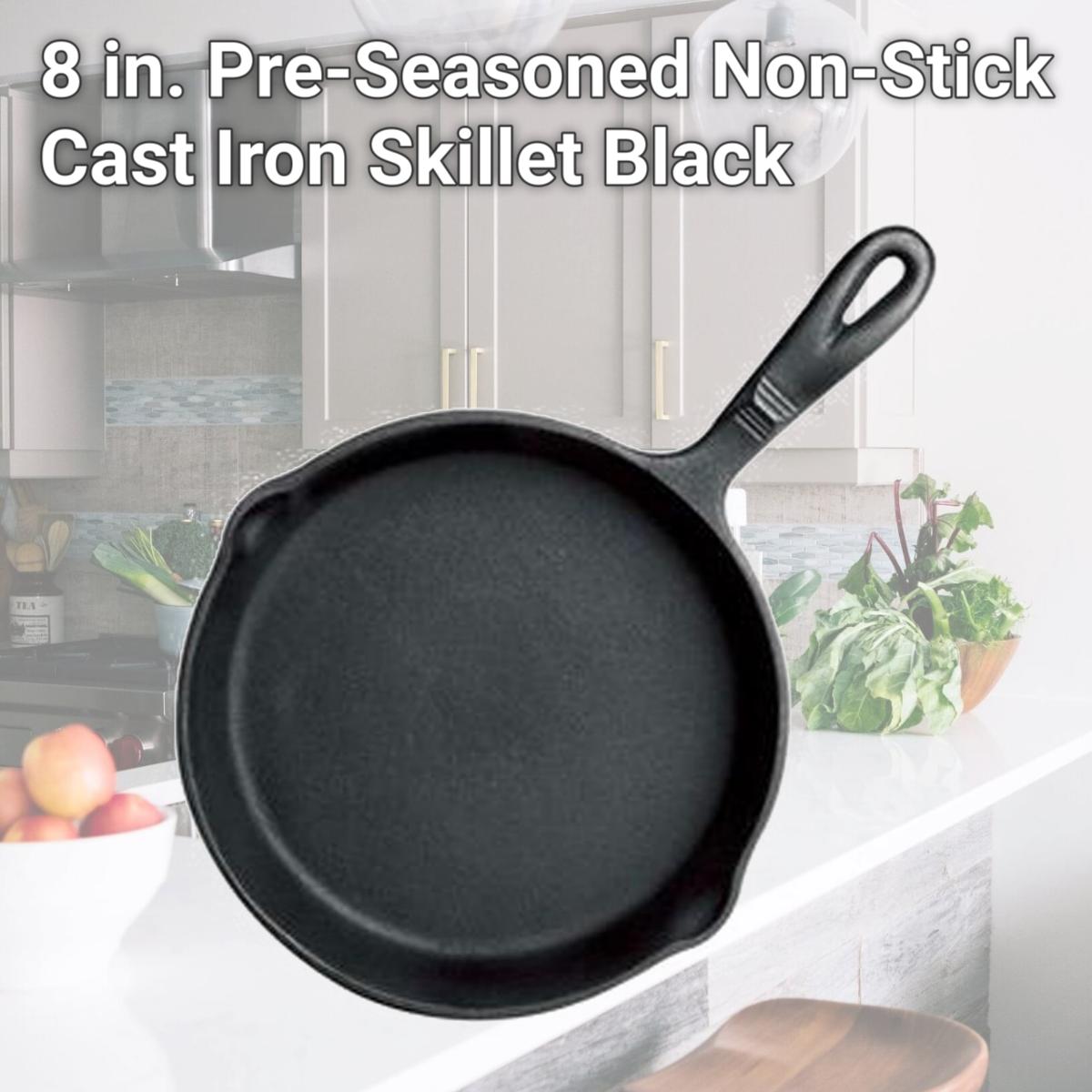 Picture of StarCrafts PS182 8 in. Pre-Seasoned Non-Stick Cast Iron Skillet, Black