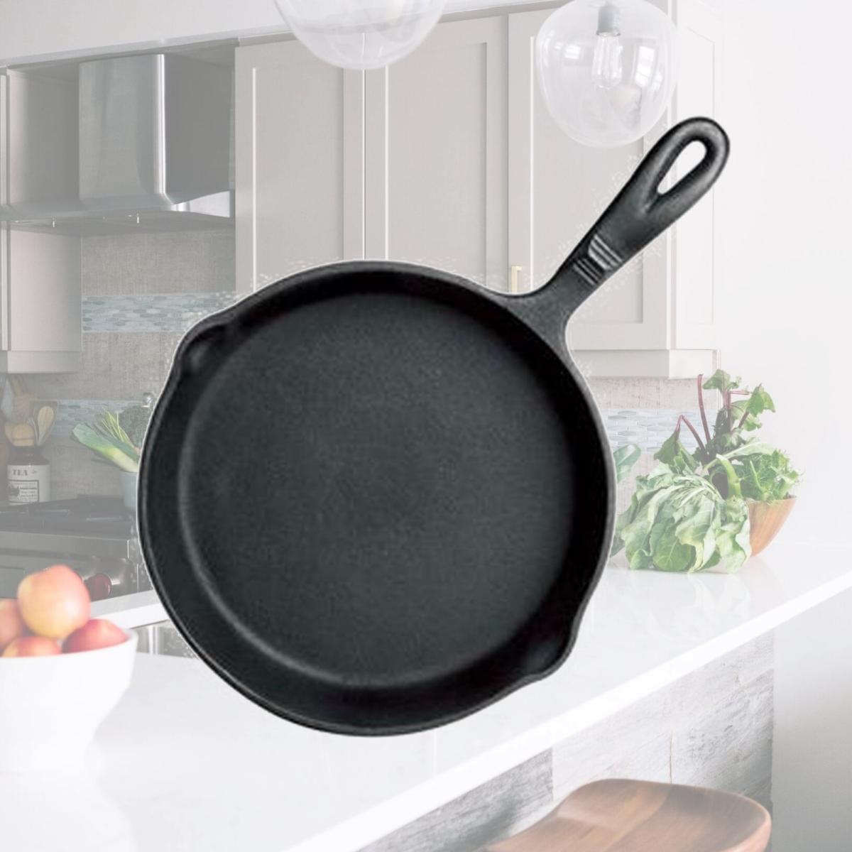 Picture of StarCrafts PS182 8 in. Pre-Seasoned Non-Stick Cast Iron Skillet, Black