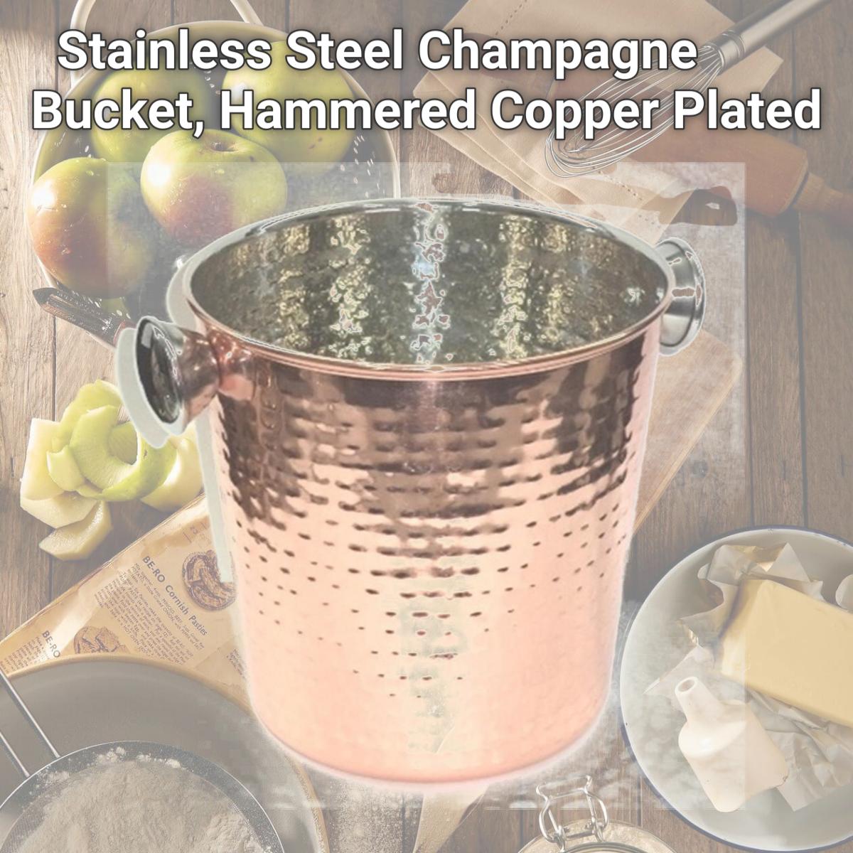 Picture of Starcrafts 72162 Stainless Steel Champagne Bucket, Hammered Copper Plated