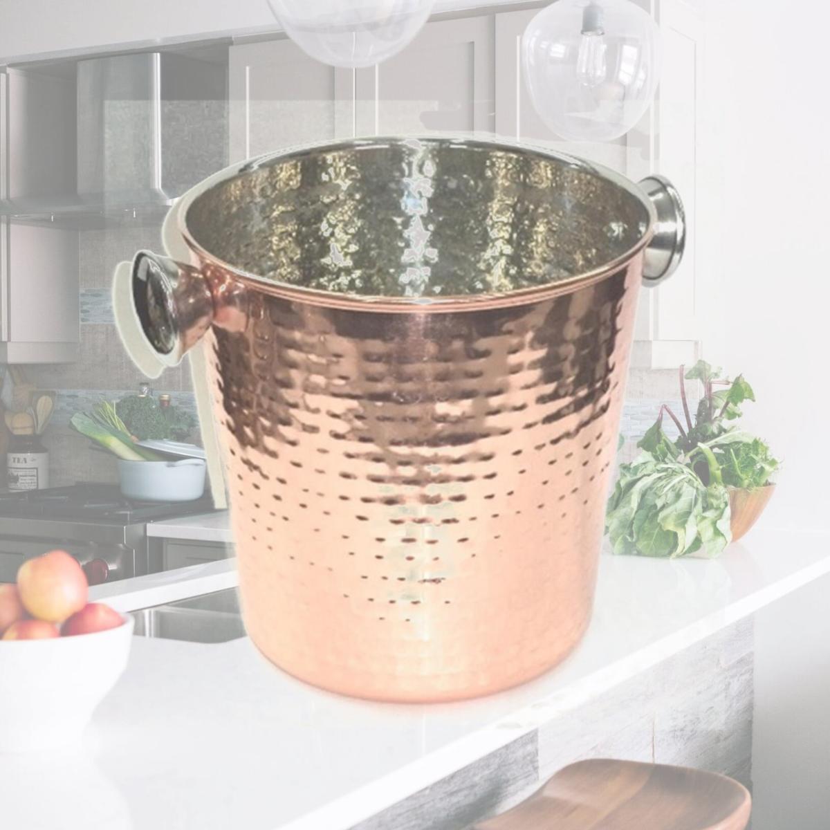 Picture of Starcrafts 72162 Stainless Steel Champagne Bucket, Hammered Copper Plated