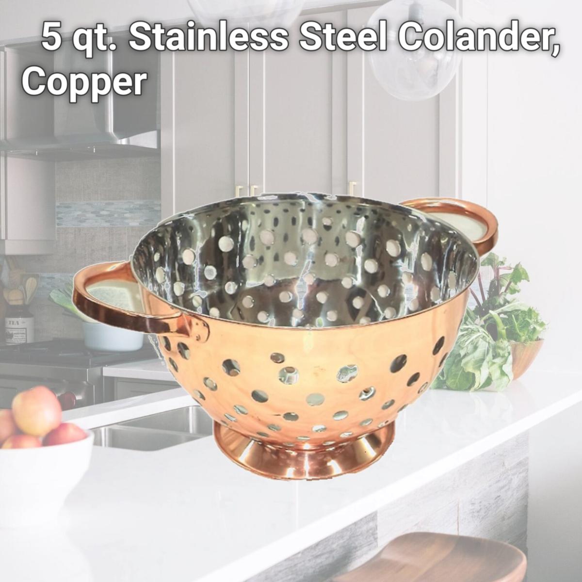 Picture of Starcrafts 72163 5 qt. Stainless Steel Colander, Copper