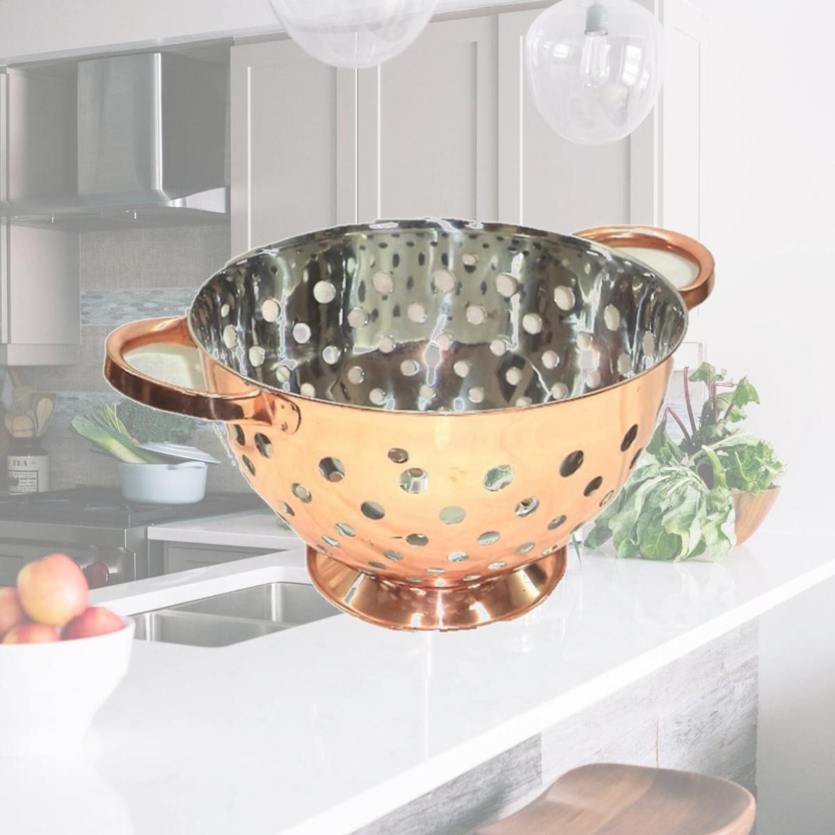Picture of Starcrafts 72163 5 qt. Stainless Steel Colander, Copper
