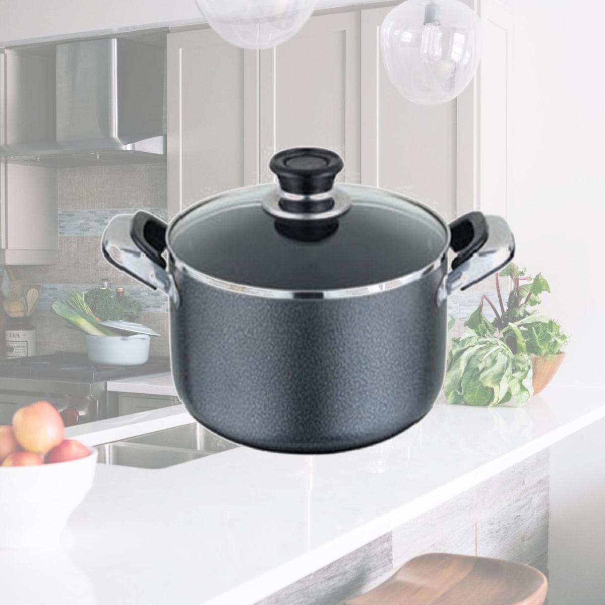 Picture of Starcraft 92379 3.06 qt. 20 x 10 cm Non-stick Dutch Oven with Glass Lid, Marble Design