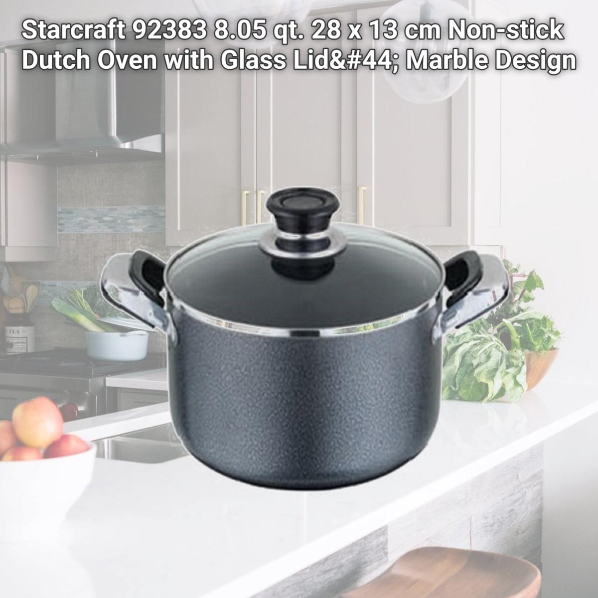 Picture of Starcraft 92383 8.05 qt. 28 x 13 cm Non-stick Dutch Oven with Glass Lid, Marble Design