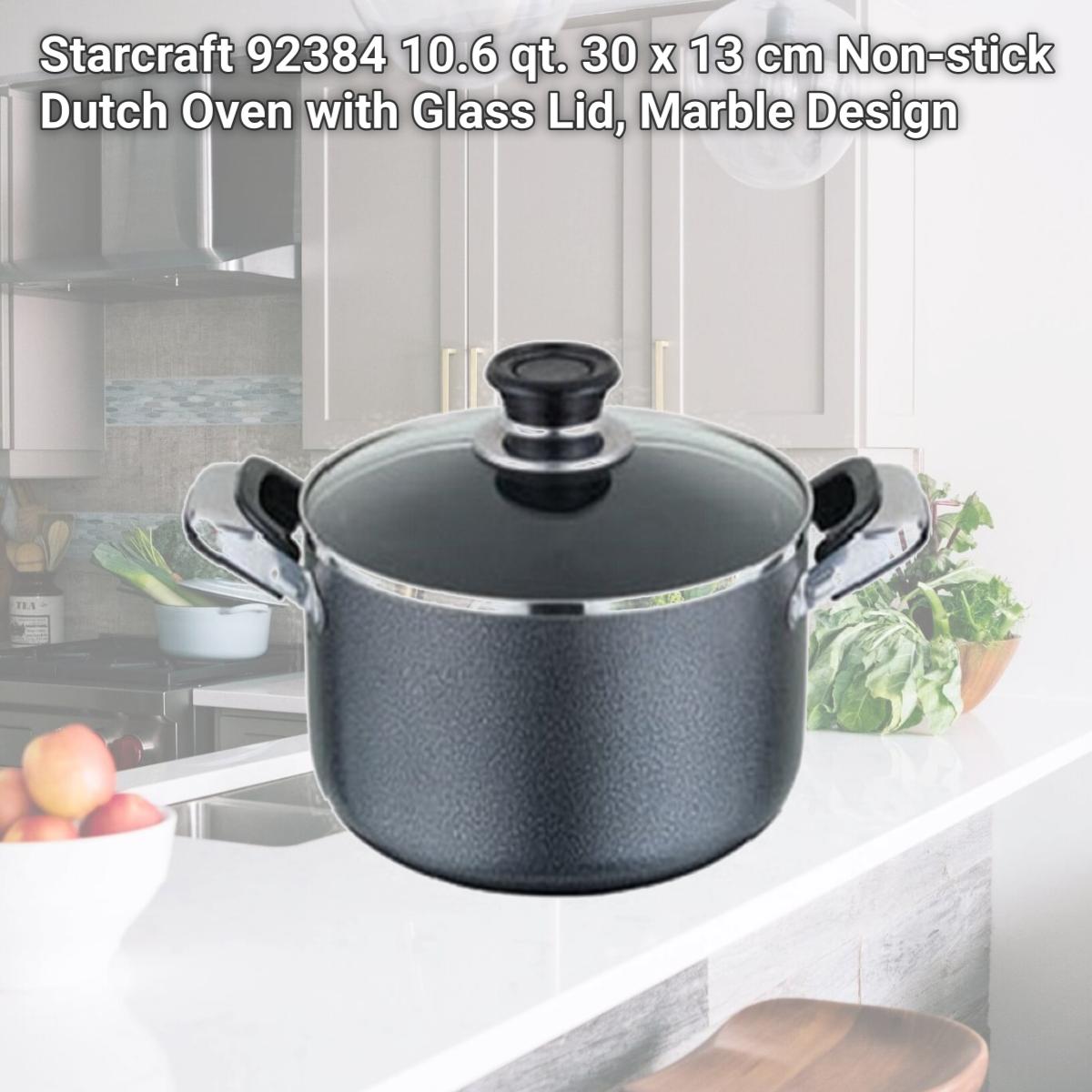 Picture of Starcraft 92384 10.6 qt. 30 x 13 cm Non-stick Dutch Oven with Glass Lid, Marble Design