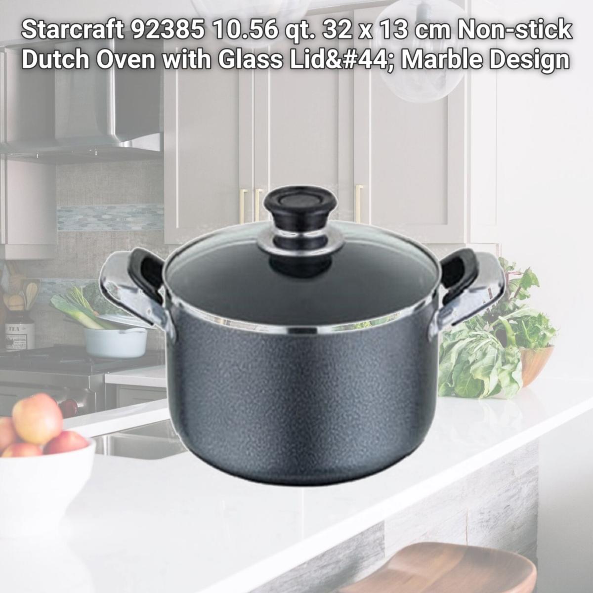Picture of Starcraft 92385 10.56 qt. 32 x 13 cm Non-stick Dutch Oven with Glass Lid, Marble Design