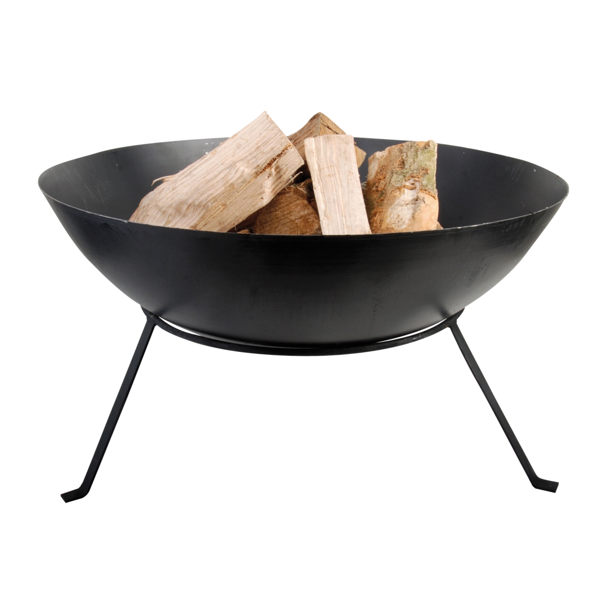 Ff114 Metal Fire Bowl With Legs, Black - Large