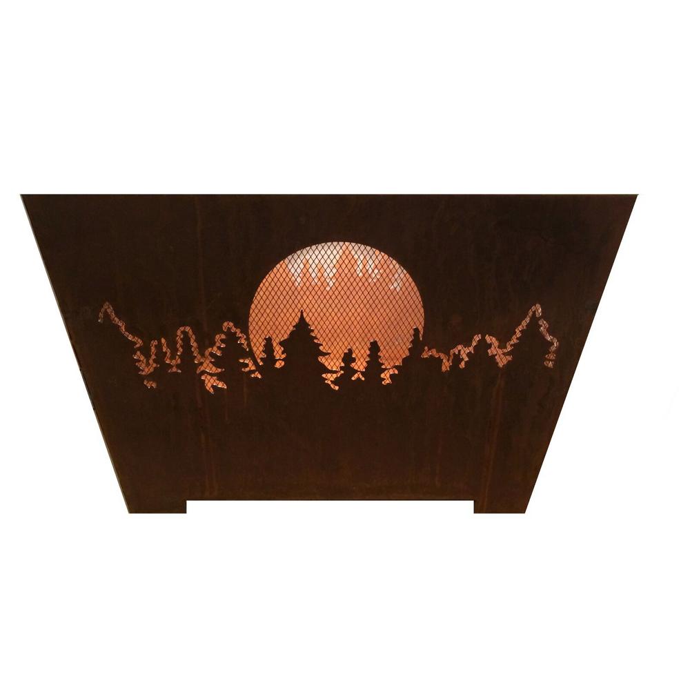 Ff1003 Forest & Moon Fire Basket, Rust