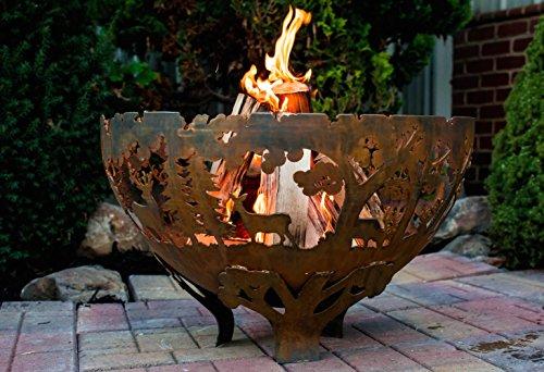 Ff1021 Wildlife Fire Bowl, Rust Metal - Extra Large