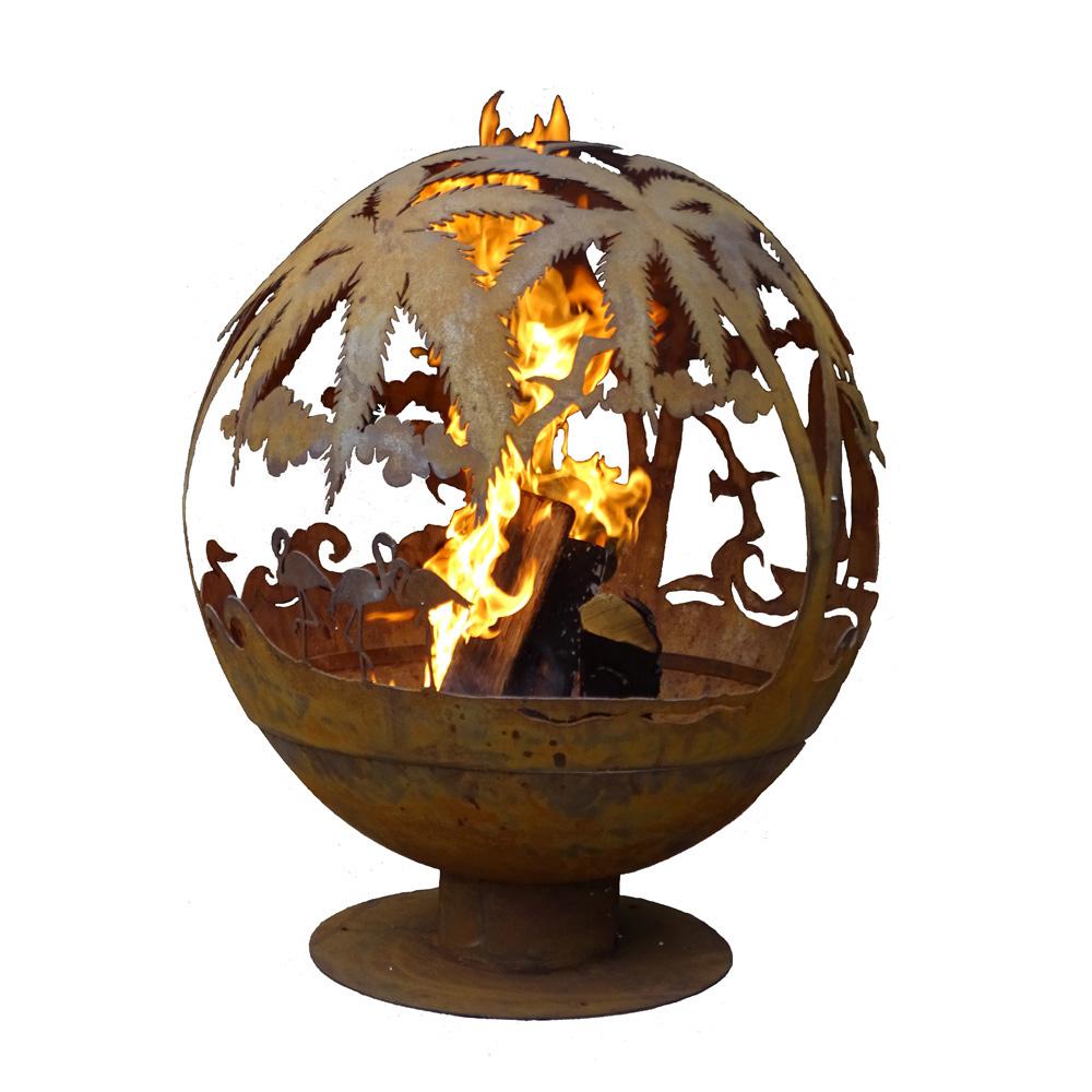 Ff1016 Tropical Fire Sphere, Rust Metal - Extra Large
