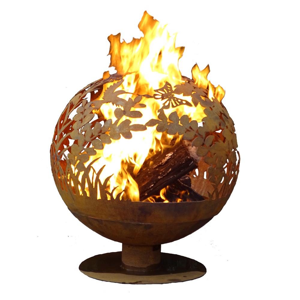 Ff1017 Garden Fire Sphere, Rust Metal - Large