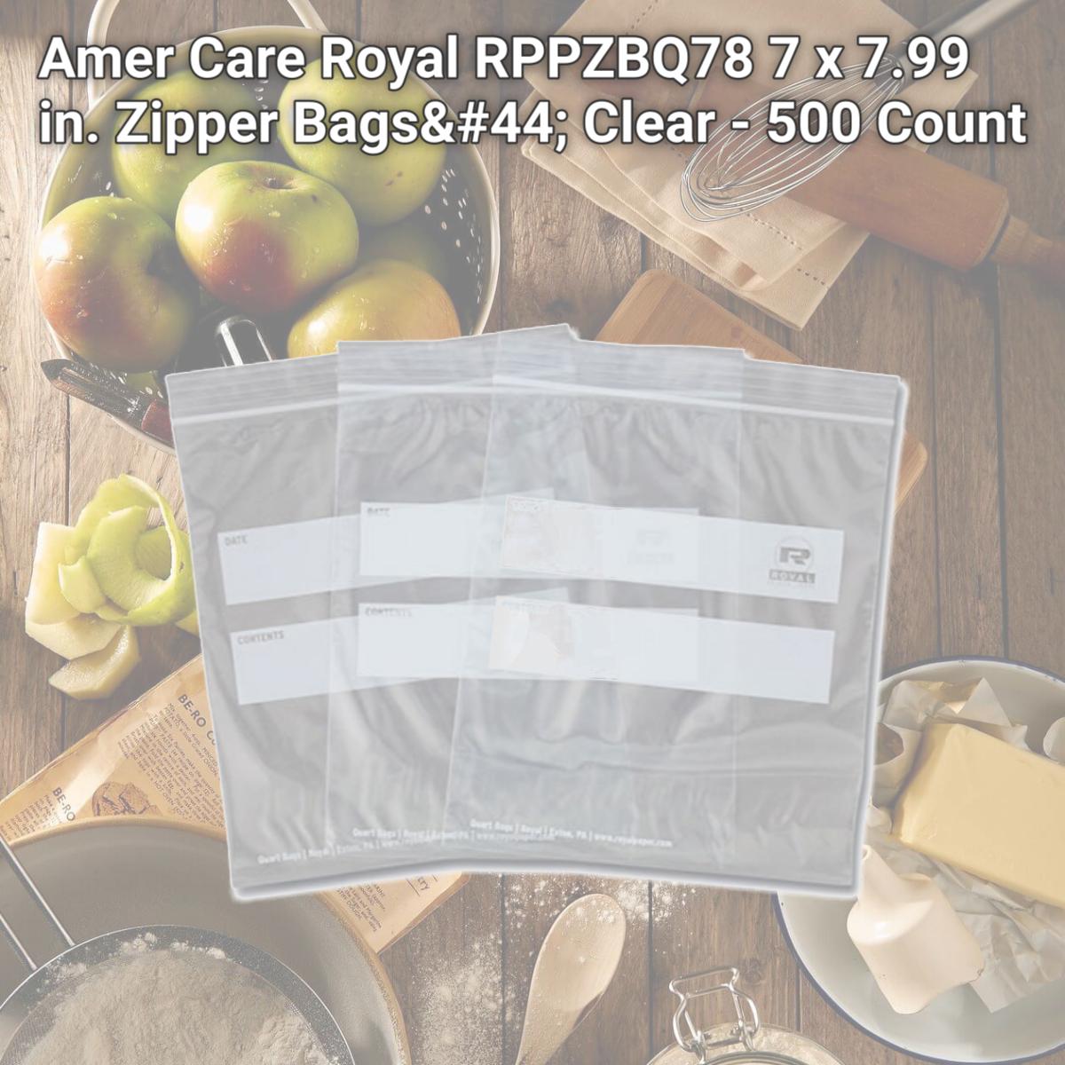 Picture of Amer Care Royal RPPZBQ78 7 x 7.99 in. Zipper Bags, Clear - 500 Count