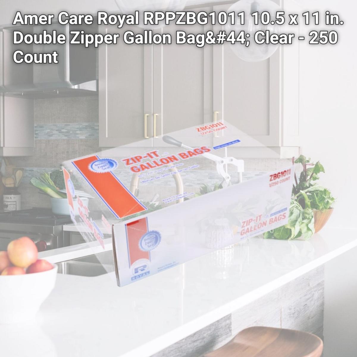 Picture of Amer Care Royal RPPZBG1011 10.5 x 11 in. Double Zipper Gallon Bag, Clear - 250 Count