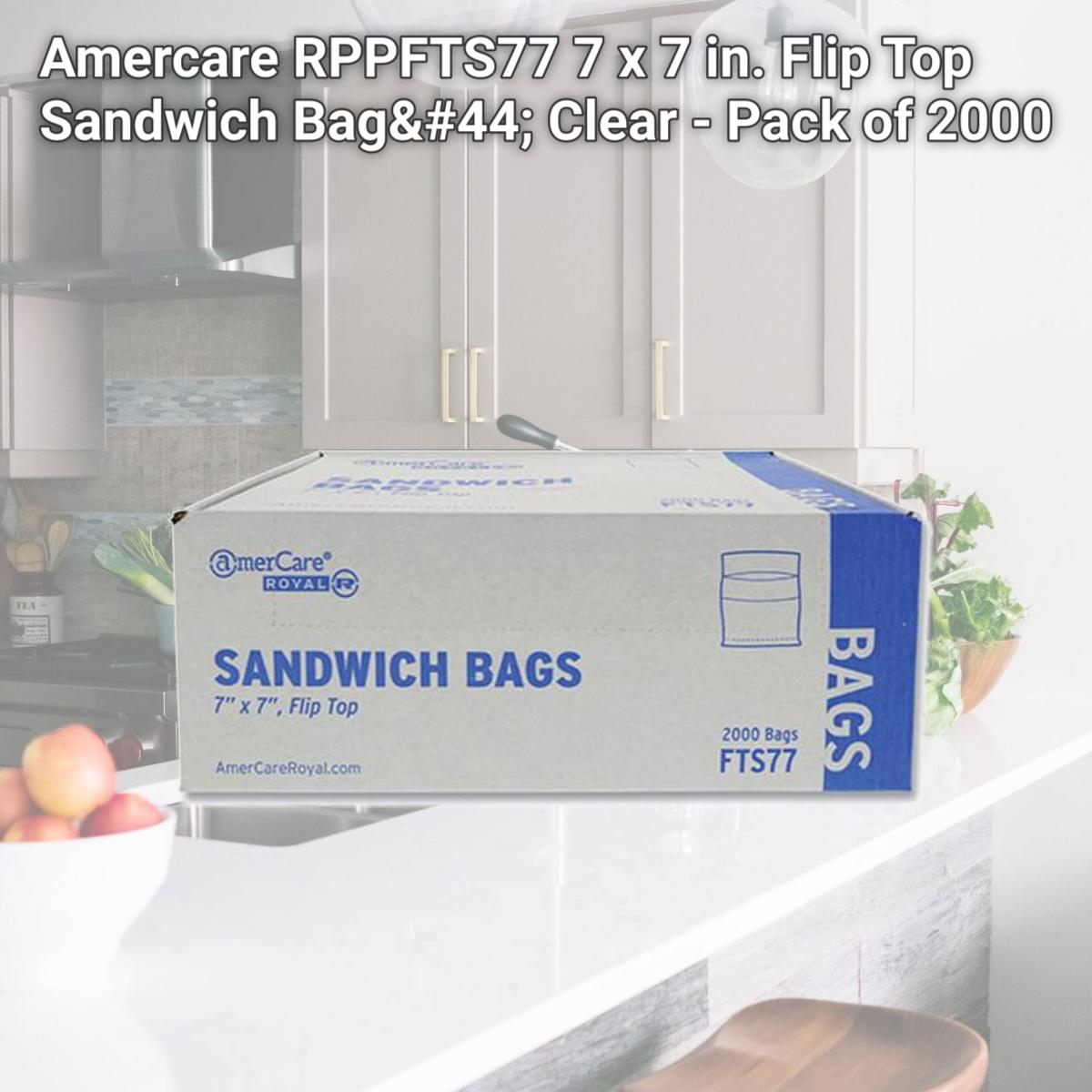 Picture of Amercare RPPFTS77 7 x 7 in. Flip Top Sandwich Bag, Clear - Pack of 2000