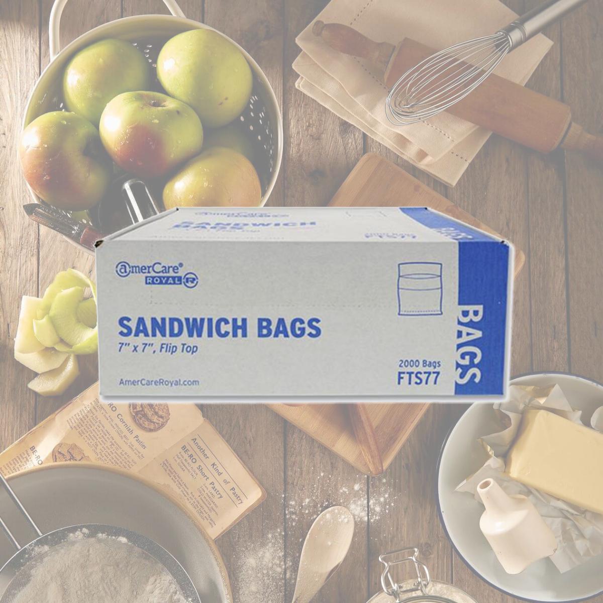 Picture of Amercare RPPFTS77 7 x 7 in. Flip Top Sandwich Bag, Clear - Pack of 2000