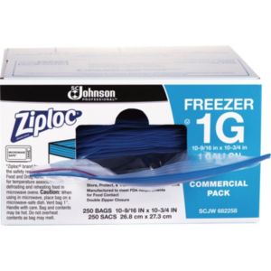 682258 1 Gal Double-zipper Freezer Bag With Label Panel - 250 Carton