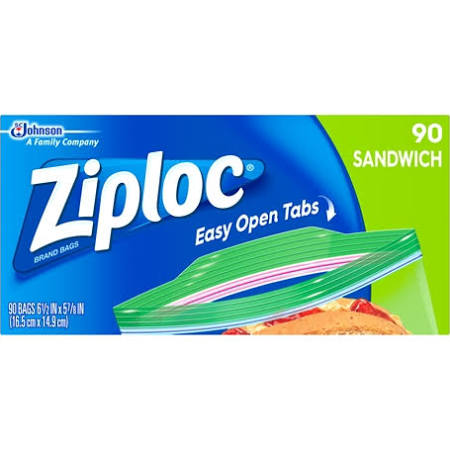 664545 Ziploc Sandwich Storage Bag - 12 X 90 Count
